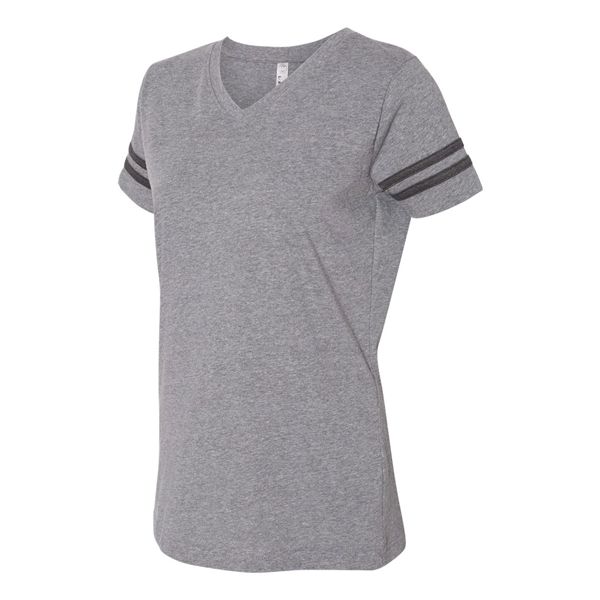 LAT Women's Football V-Neck Fine Jersey Tee - LAT Women's Football V-Neck Fine Jersey Tee - Image 4 of 40