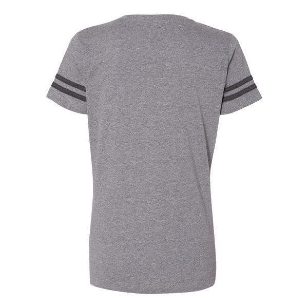 LAT Women's Football V-Neck Fine Jersey Tee - LAT Women's Football V-Neck Fine Jersey Tee - Image 5 of 40