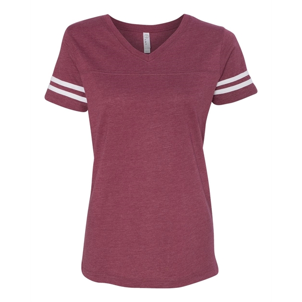 LAT Women's Football V-Neck Fine Jersey Tee - LAT Women's Football V-Neck Fine Jersey Tee - Image 6 of 40