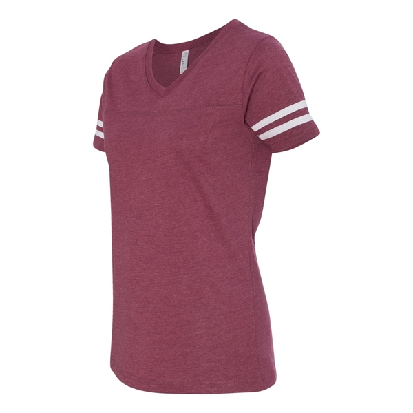 LAT Women's Football V-Neck Fine Jersey Tee - LAT Women's Football V-Neck Fine Jersey Tee - Image 7 of 40