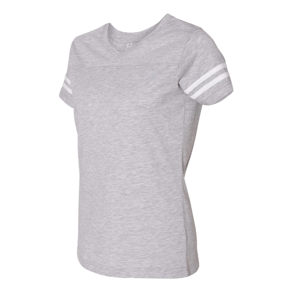 LAT Women's Football V-Neck Fine Jersey Tee - LAT Women's Football V-Neck Fine Jersey Tee - Image 13 of 40