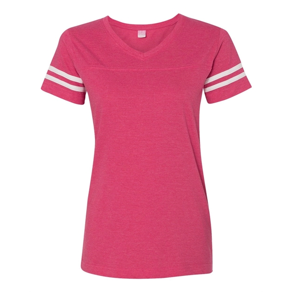 LAT Women's Football V-Neck Fine Jersey Tee - LAT Women's Football V-Neck Fine Jersey Tee - Image 15 of 40