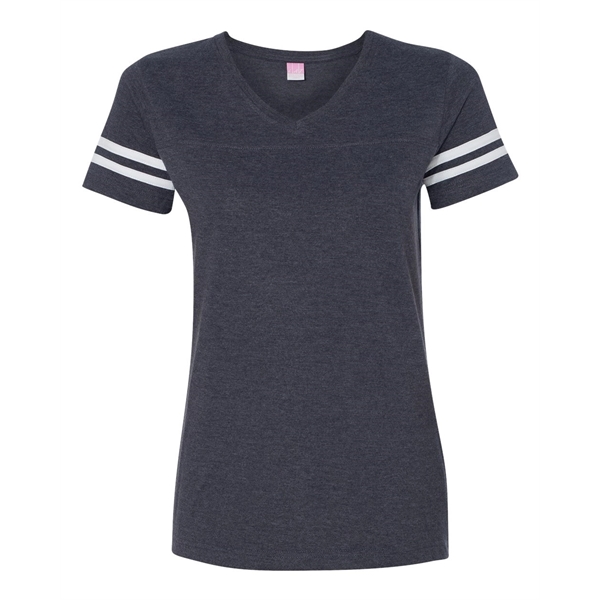 LAT Women's Football V-Neck Fine Jersey Tee - LAT Women's Football V-Neck Fine Jersey Tee - Image 18 of 40