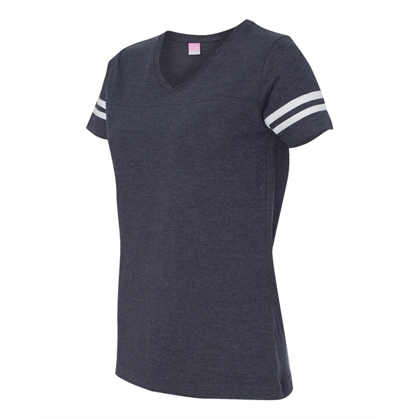 LAT Women's Football V-Neck Fine Jersey Tee - LAT Women's Football V-Neck Fine Jersey Tee - Image 19 of 40