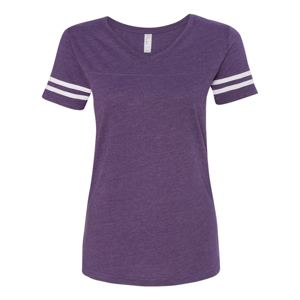 LAT Women's Football V-Neck Fine Jersey Tee - LAT Women's Football V-Neck Fine Jersey Tee - Image 21 of 40