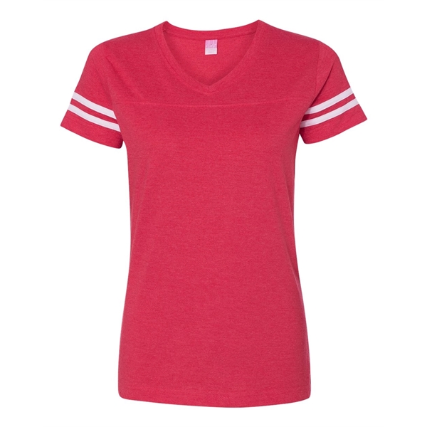 LAT Women's Football V-Neck Fine Jersey Tee - LAT Women's Football V-Neck Fine Jersey Tee - Image 24 of 40