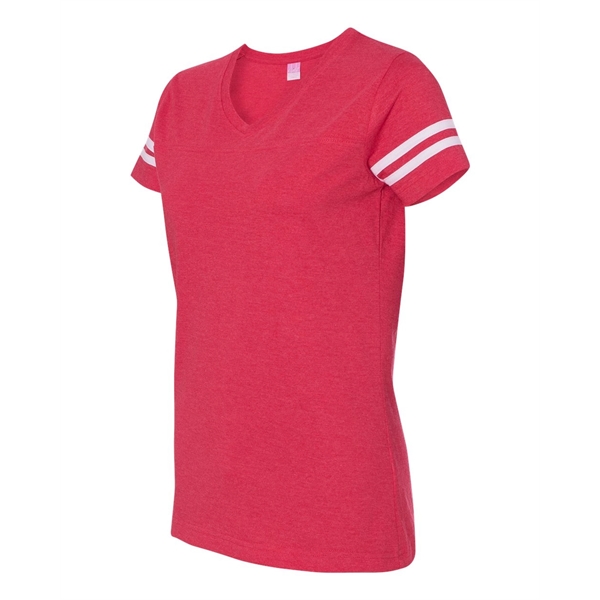 LAT Women's Football V-Neck Fine Jersey Tee - LAT Women's Football V-Neck Fine Jersey Tee - Image 25 of 40