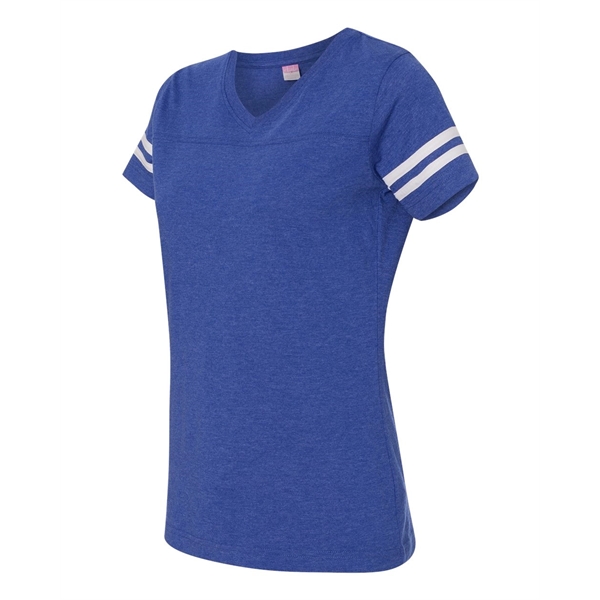 LAT Women's Football V-Neck Fine Jersey Tee - LAT Women's Football V-Neck Fine Jersey Tee - Image 27 of 40