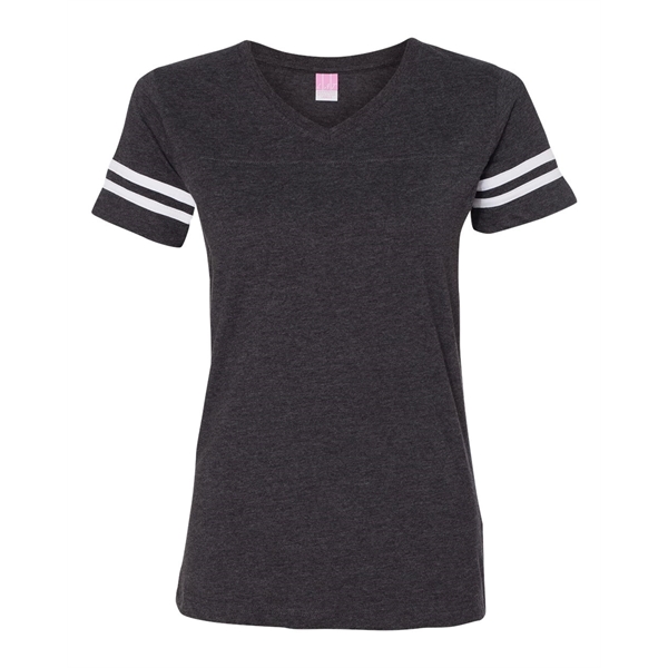 LAT Women's Football V-Neck Fine Jersey Tee - LAT Women's Football V-Neck Fine Jersey Tee - Image 29 of 40