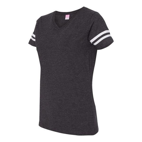 LAT Women's Football V-Neck Fine Jersey Tee - LAT Women's Football V-Neck Fine Jersey Tee - Image 30 of 40