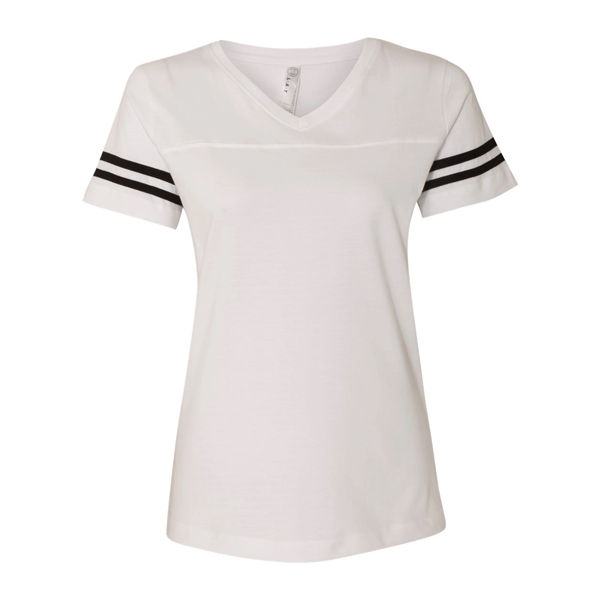 LAT Women's Football V-Neck Fine Jersey Tee - LAT Women's Football V-Neck Fine Jersey Tee - Image 32 of 40