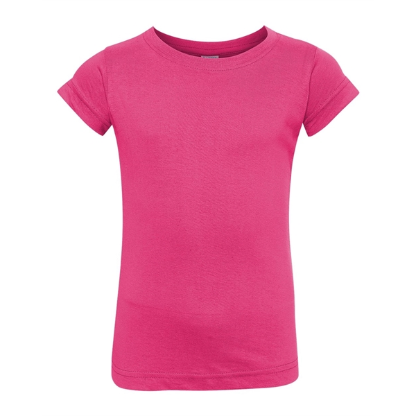 Rabbit Skins Toddler Girls Fine Jersey Tee - Rabbit Skins Toddler Girls Fine Jersey Tee - Image 10 of 45