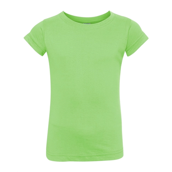 Rabbit Skins Toddler Girls Fine Jersey Tee - Rabbit Skins Toddler Girls Fine Jersey Tee - Image 13 of 45