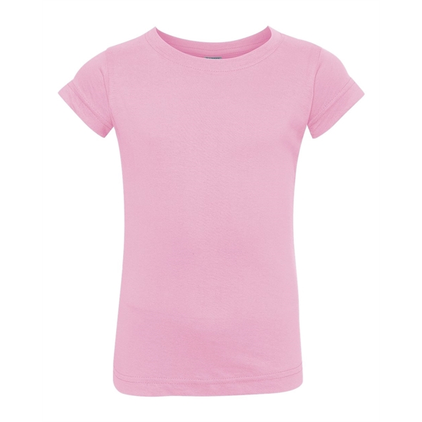 Rabbit Skins Toddler Girls Fine Jersey Tee - Rabbit Skins Toddler Girls Fine Jersey Tee - Image 19 of 45