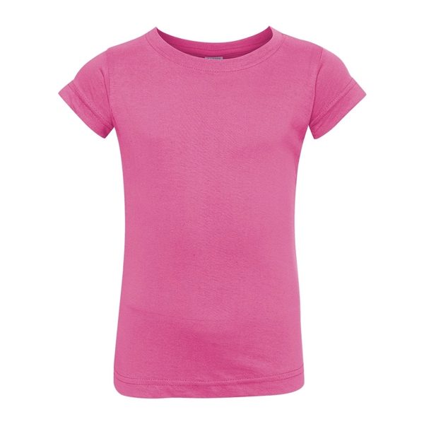 Rabbit Skins Toddler Girls Fine Jersey Tee - Rabbit Skins Toddler Girls Fine Jersey Tee - Image 22 of 45