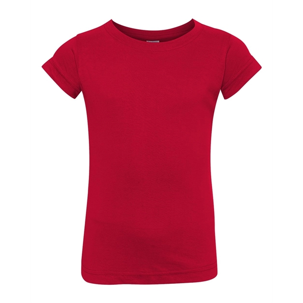 Rabbit Skins Toddler Girls Fine Jersey Tee - Rabbit Skins Toddler Girls Fine Jersey Tee - Image 25 of 45