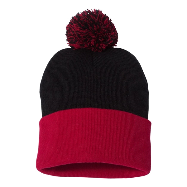 Sportsman 12" Pom-Pom Cuffed Beanie - Sportsman 12" Pom-Pom Cuffed Beanie - Image 6 of 103