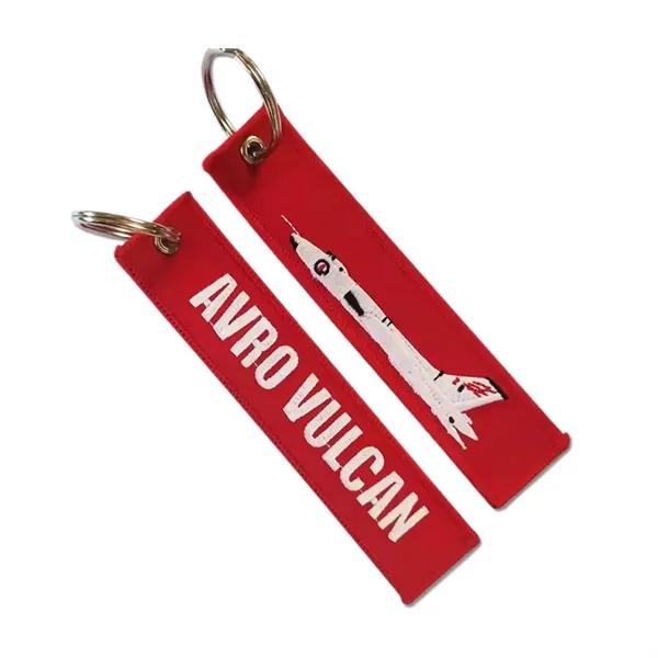 Embroidered Keychain with Metal Ring - Embroidered Keychain with Metal Ring - Image 1 of 3