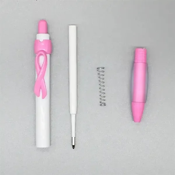 Breast Cancer Pen With Ribbon Clip - Breast Cancer Pen With Ribbon Clip - Image 1 of 10