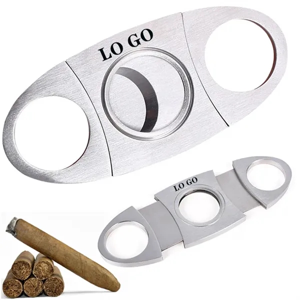 Stainless Steel Cigar Double Cut Blade Cutter Guillotine - Stainless Steel Cigar Double Cut Blade Cutter Guillotine - Image 0 of 2