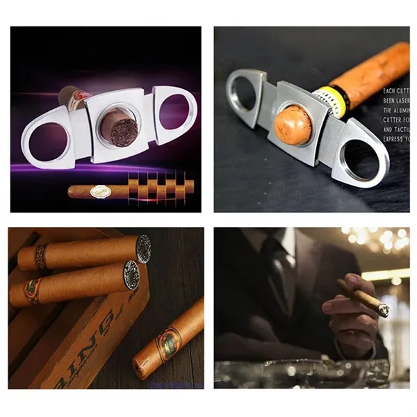 Stainless Steel Cigar Double Cut Blade Cutter Guillotine - Stainless Steel Cigar Double Cut Blade Cutter Guillotine - Image 2 of 2