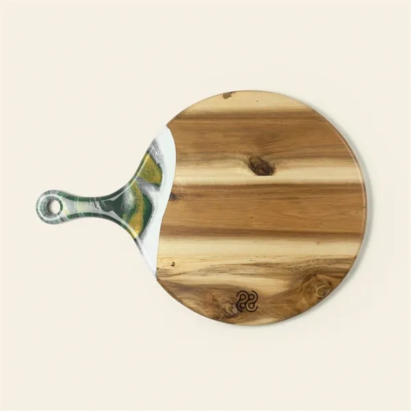 17" Custom Round Cheese Board w/ Handle - 17" Custom Round Cheese Board w/ Handle - Image 3 of 17