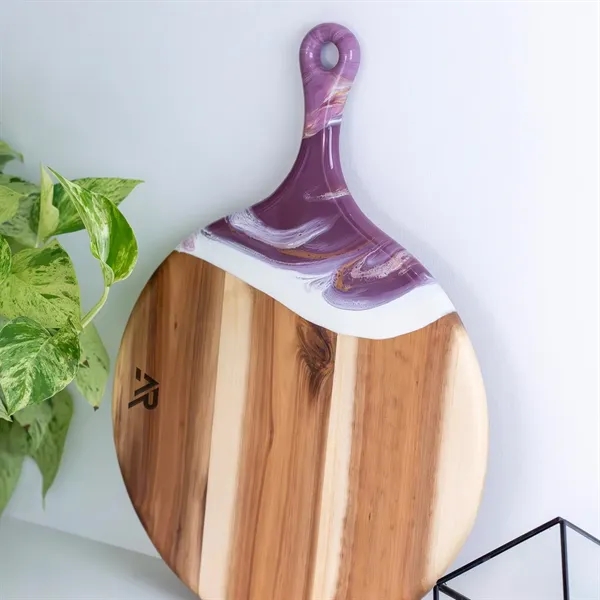 17" Custom Round Cheese Board w/ Handle - 17" Custom Round Cheese Board w/ Handle - Image 14 of 17