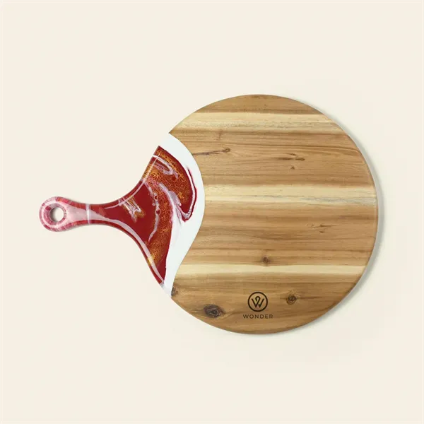 17" Custom Round Cheese Board w/ Handle - 17" Custom Round Cheese Board w/ Handle - Image 15 of 17