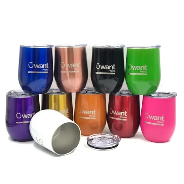 12oz Stemless Stainless Steel Vacuum Wine Tumbler with Lid - 12oz Stemless Stainless Steel Vacuum Wine Tumbler with Lid - Image 2 of 2