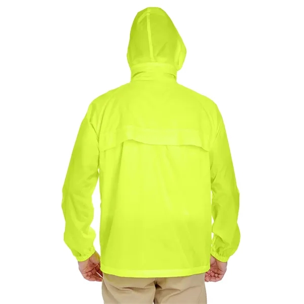 UltraClub Adult Full-Zip Hooded Pack-Away Jacket - UltraClub Adult Full-Zip Hooded Pack-Away Jacket - Image 3 of 5