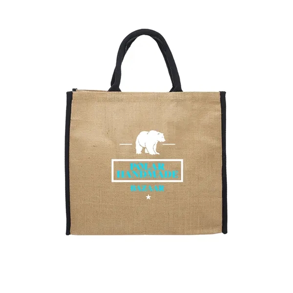 Eco Valley Jute Tote Bag (2 Color Imprint) - Eco Valley Jute Tote Bag (2 Color Imprint) - Image 0 of 2