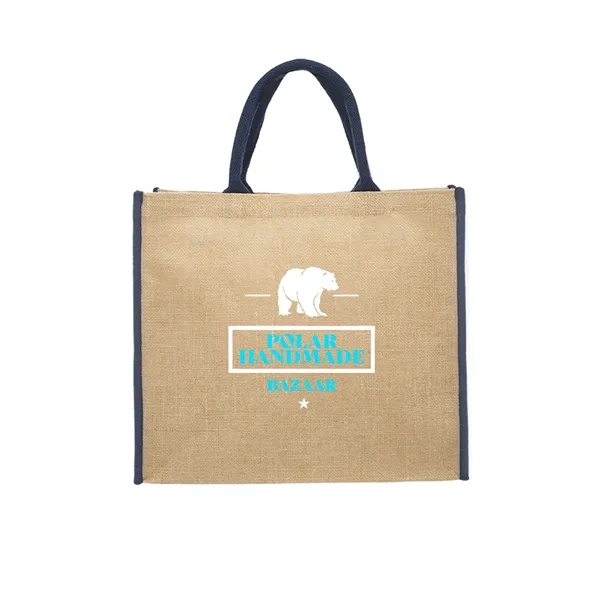 Eco Valley Jute Tote Bag (2 Color Imprint) - Eco Valley Jute Tote Bag (2 Color Imprint) - Image 1 of 2