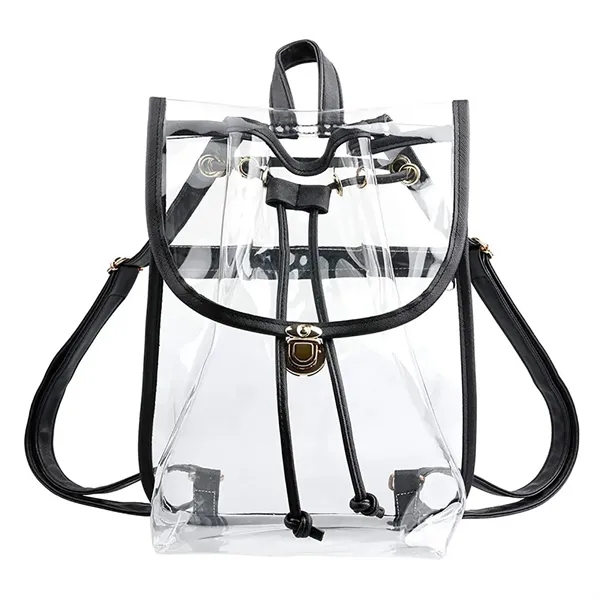 Clear Backpack Gym Drawstring Bag - Clear Backpack Gym Drawstring Bag - Image 0 of 4