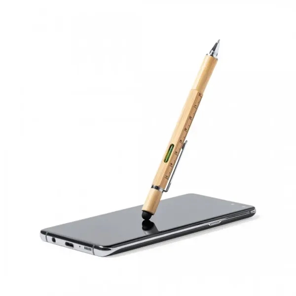 Multi Pen: Custom Logo 6-in-1 Bamboo Multi-Tool Pen - Multi Pen: Custom Logo 6-in-1 Bamboo Multi-Tool Pen - Image 4 of 5