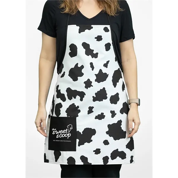 Single Pocket Cow Print Apron - Single Pocket Cow Print Apron - Image 2 of 5