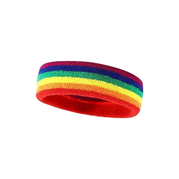 LGBT Pride Rainbow Headband 7"x2" - LGBT Pride Rainbow Headband 7"x2" - Image 2 of 2