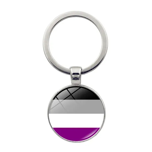 LGBT Pride Rainbow Glass Keychain 2 1/3"x1" - LGBT Pride Rainbow Glass Keychain 2 1/3"x1" - Image 3 of 7
