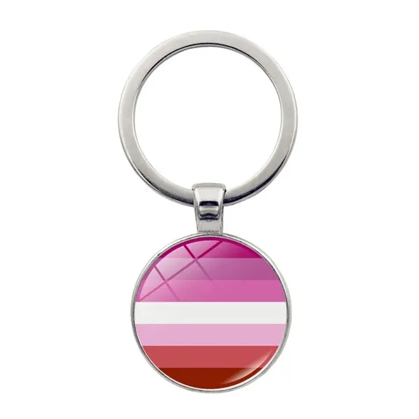 LGBT Pride Rainbow Glass Keychain 2 1/3"x1" - LGBT Pride Rainbow Glass Keychain 2 1/3"x1" - Image 7 of 7