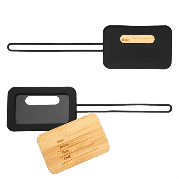 First Class Bamboo & Silicone Luggage Tag - First Class Bamboo & Silicone Luggage Tag - Image 0 of 4