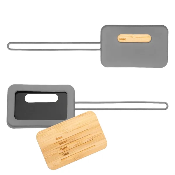 First Class Bamboo & Silicone Luggage Tag - First Class Bamboo & Silicone Luggage Tag - Image 2 of 4