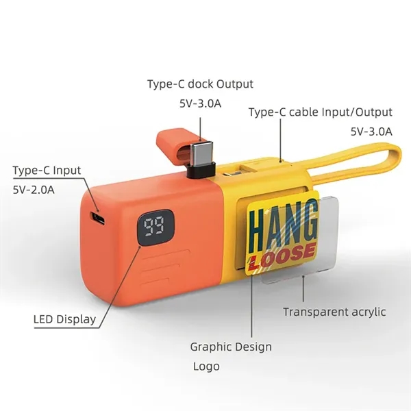 Cartoon Plug-In Mobile Power Supply with Built-In Cable - Cartoon Plug-In Mobile Power Supply with Built-In Cable - Image 1 of 4