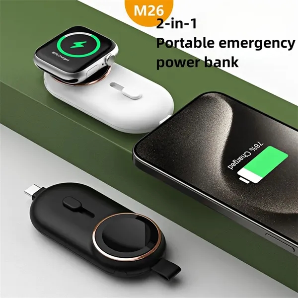 Wireless Magnetic 2-in-1 Watch Charger Power Bank - Wireless Magnetic 2-in-1 Watch Charger Power Bank - Image 4 of 5