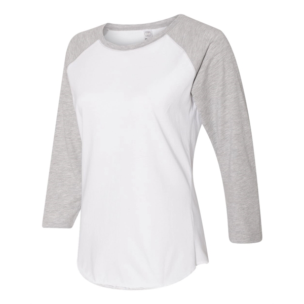 LAT Women's Baseball Fine Jersey Three-Quarter Sleeve Tee - LAT Women's Baseball Fine Jersey Three-Quarter Sleeve Tee - Image 36 of 47