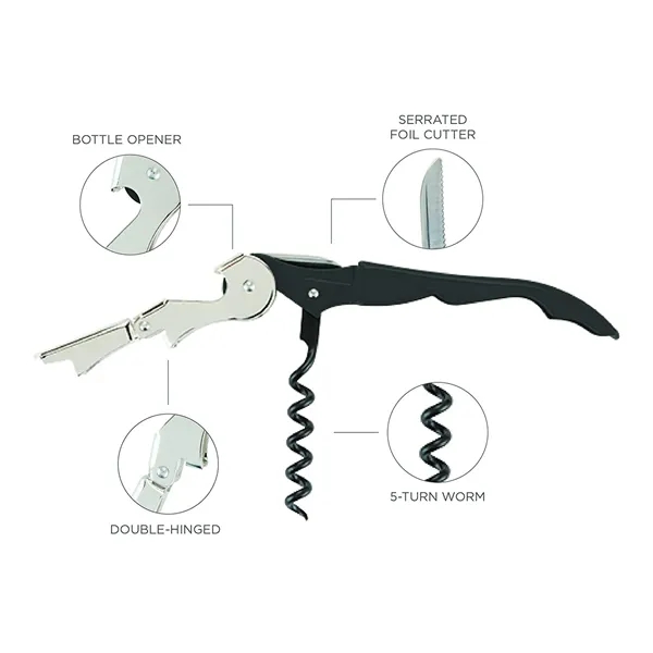 Classic Stainless Steel And ABS Corkscrew Wine Bottle Opener - Classic Stainless Steel And ABS Corkscrew Wine Bottle Opener - Image 3 of 13