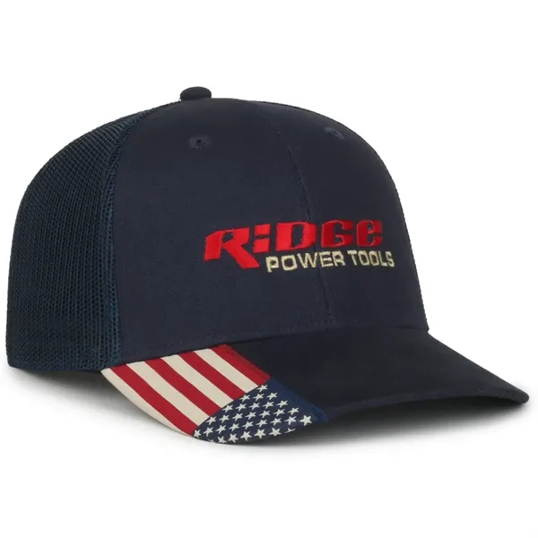 Mesh Back W/Flag Visor Insert Cap