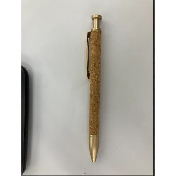 Geneva Geoffrey Golden Leatherette Cork Pen - Geneva Geoffrey Golden Leatherette Cork Pen - Image 5 of 5