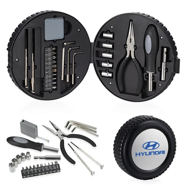 24 Piece Tire Shaped Tool Kit - 24 Piece Tire Shaped Tool Kit - Image 0 of 4