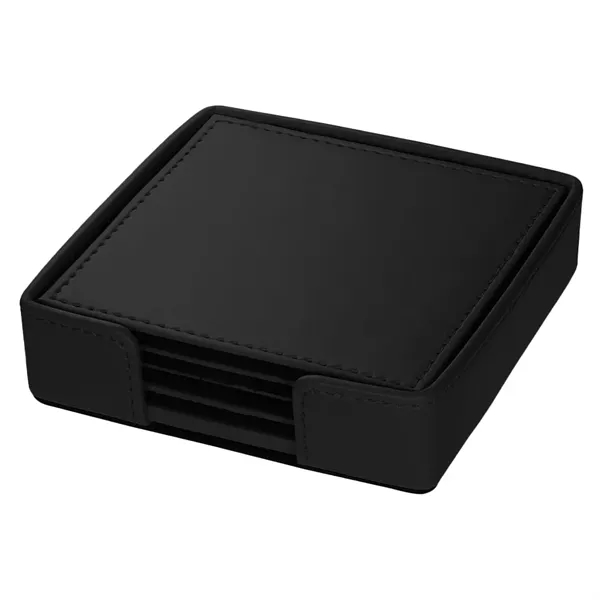 Prestige Leatherette 4 Part Coaster Set /W Stand - Prestige Leatherette 4 Part Coaster Set /W Stand - Image 1 of 11