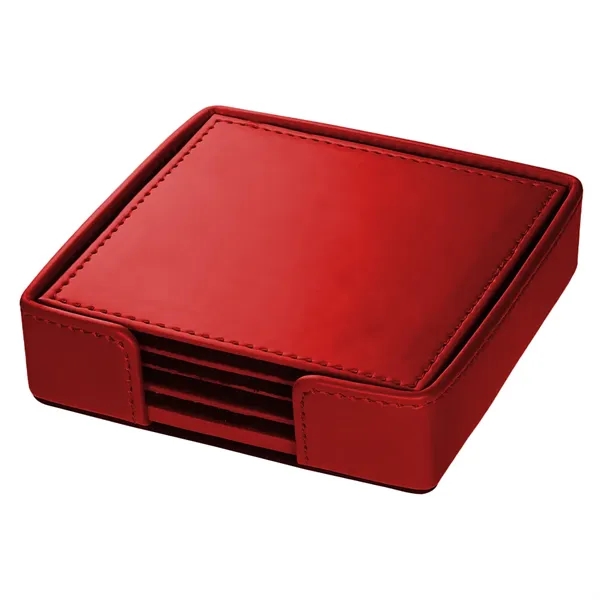 Prestige Leatherette 4 Part Coaster Set /W Stand - Prestige Leatherette 4 Part Coaster Set /W Stand - Image 3 of 11