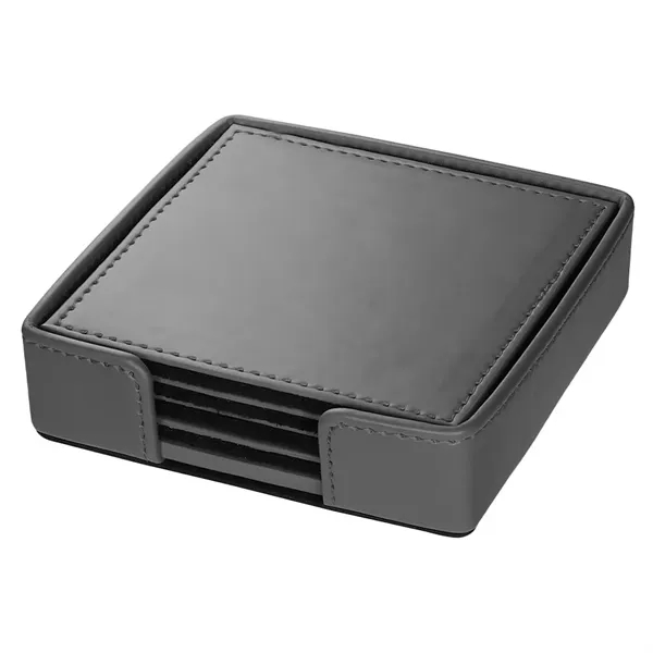 Prestige Leatherette 4 Part Coaster Set /W Stand - Prestige Leatherette 4 Part Coaster Set /W Stand - Image 4 of 11